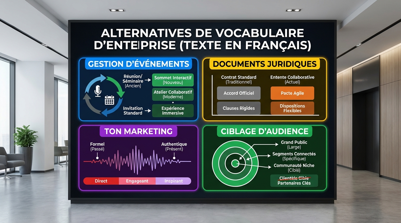 découvrez les synonymes d'entreprise et les alternatives incontournables pour enrichir votre vocabulaire professionnel et améliorer vos communications.