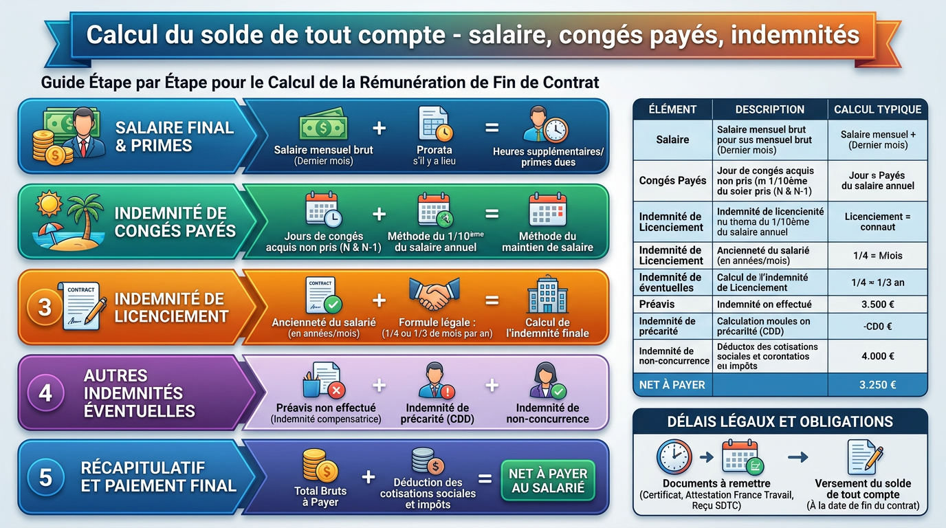 découvrez comment calculer votre solde de tout compte facilement grâce à notre guide pratique et nos astuces pour comprendre chaque élément de votre indemnisation.